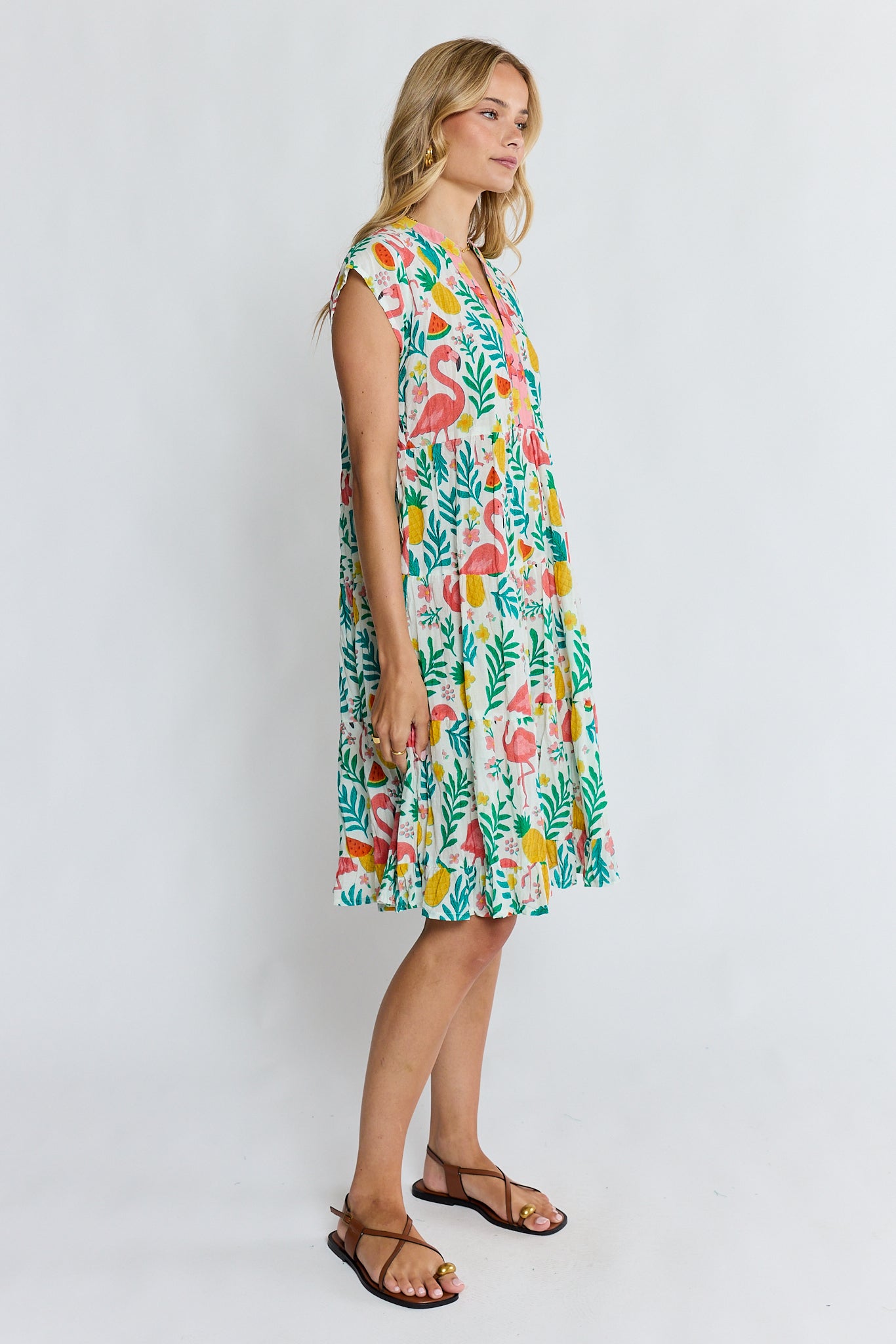 Flamingo Tier Dress White Dresses Lula Life