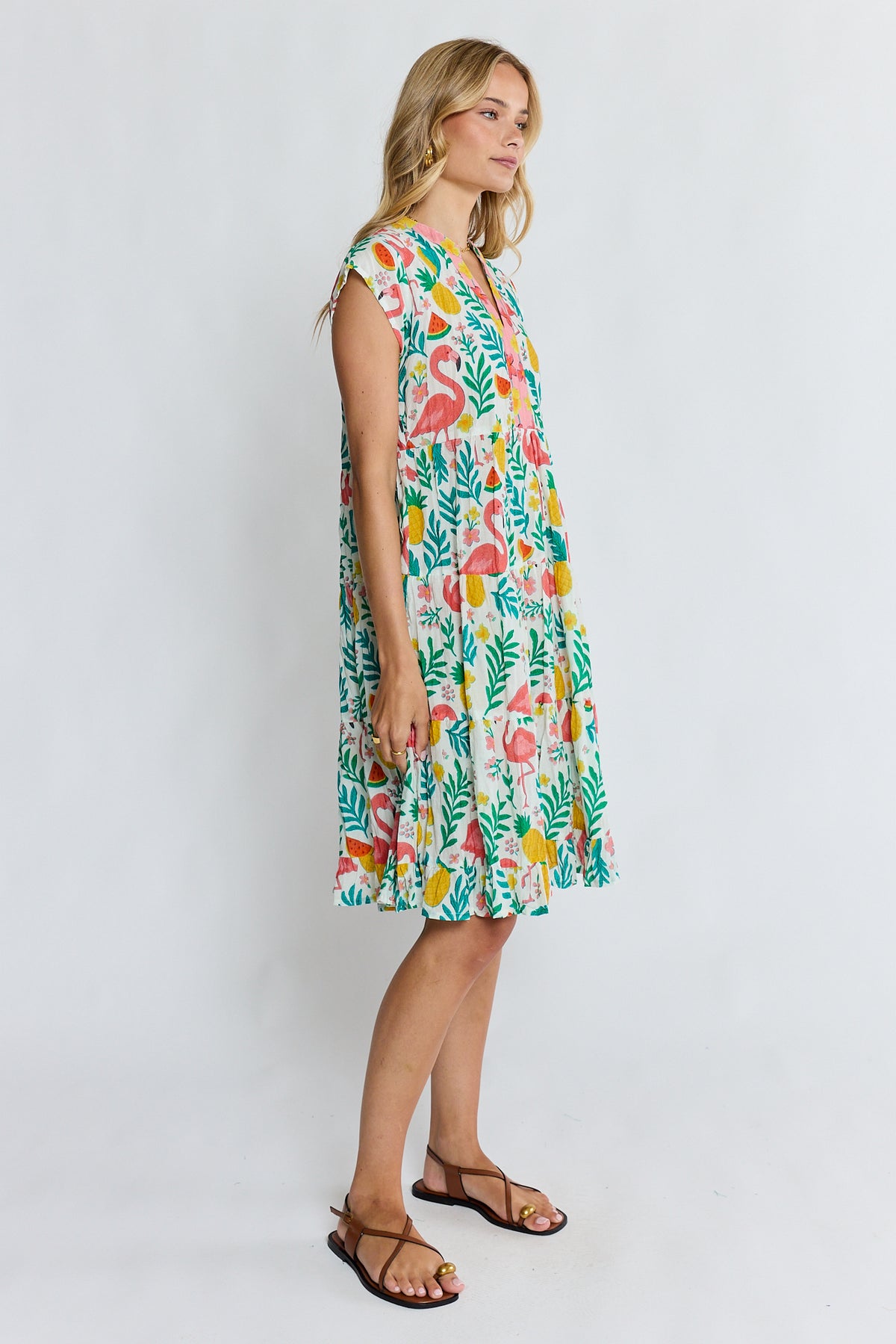 Flamingo Tier Dress White Dresses Lula Life