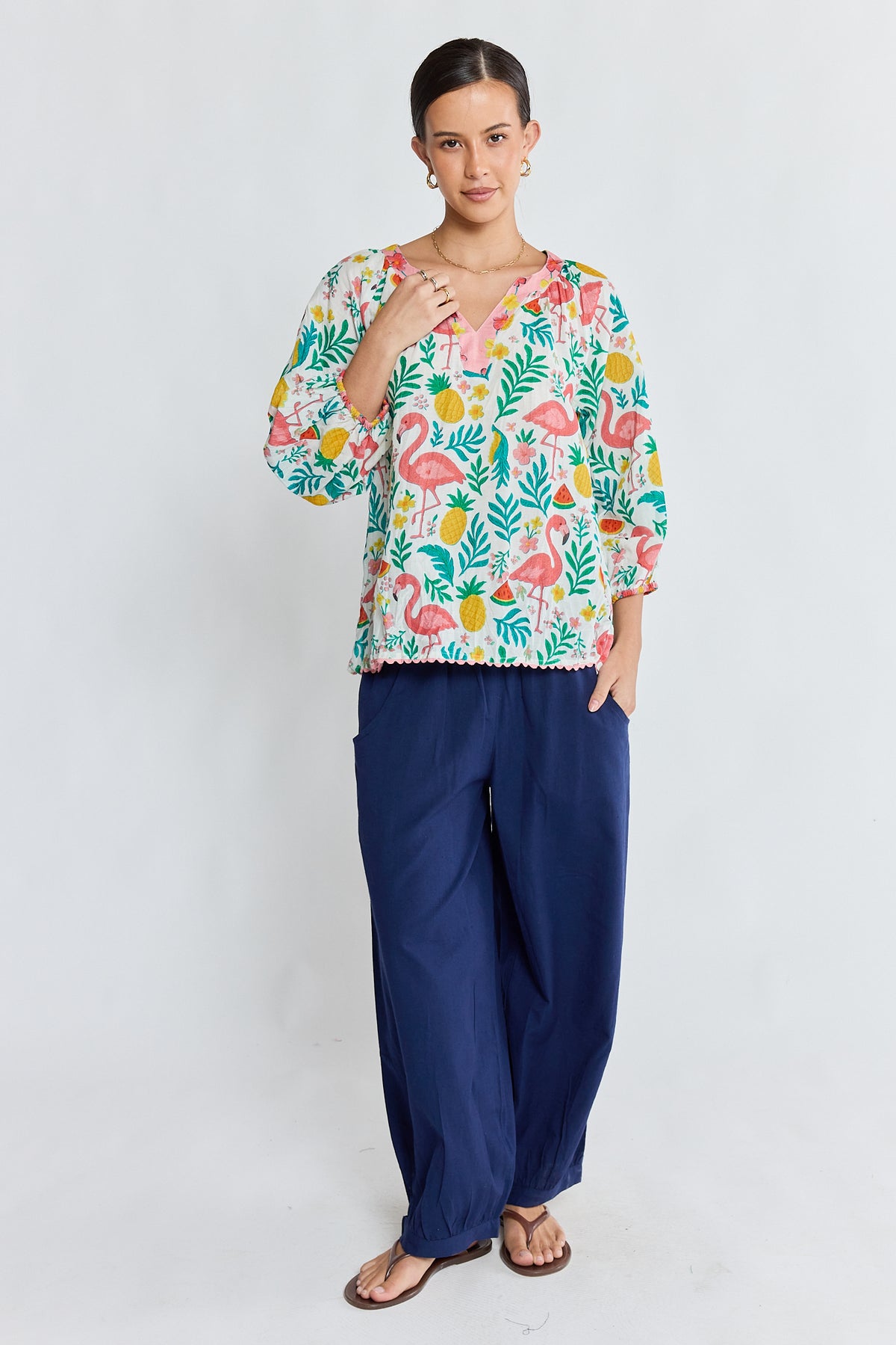 Flamingo Top White Tops Lula Life