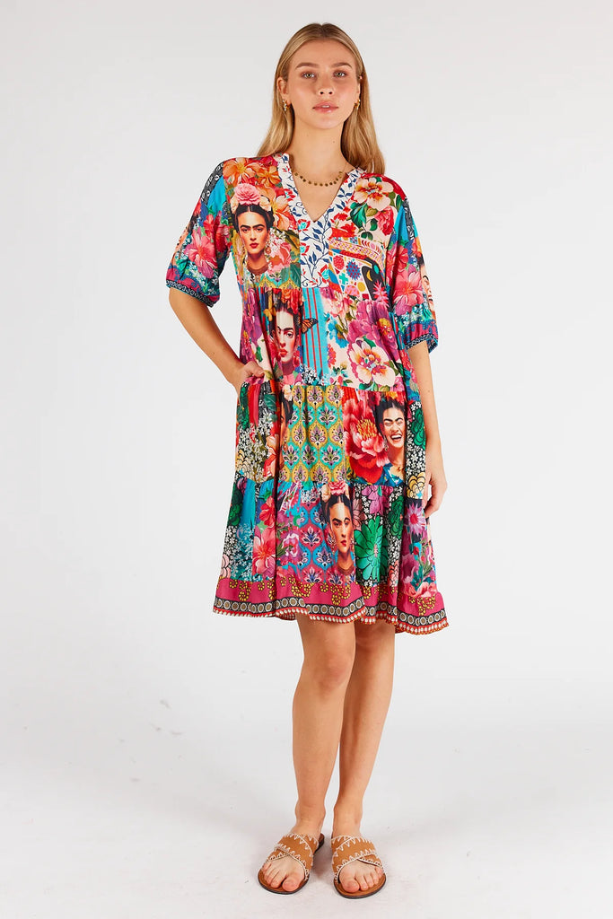 Frida Tiered Dress Multi Dresses Lula Life