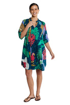 Jungle Fever Tuck Dress Navy Dresses Lula Life S(37)