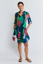 Jungle Fever Tuck Dress Navy Dresses Lula Life