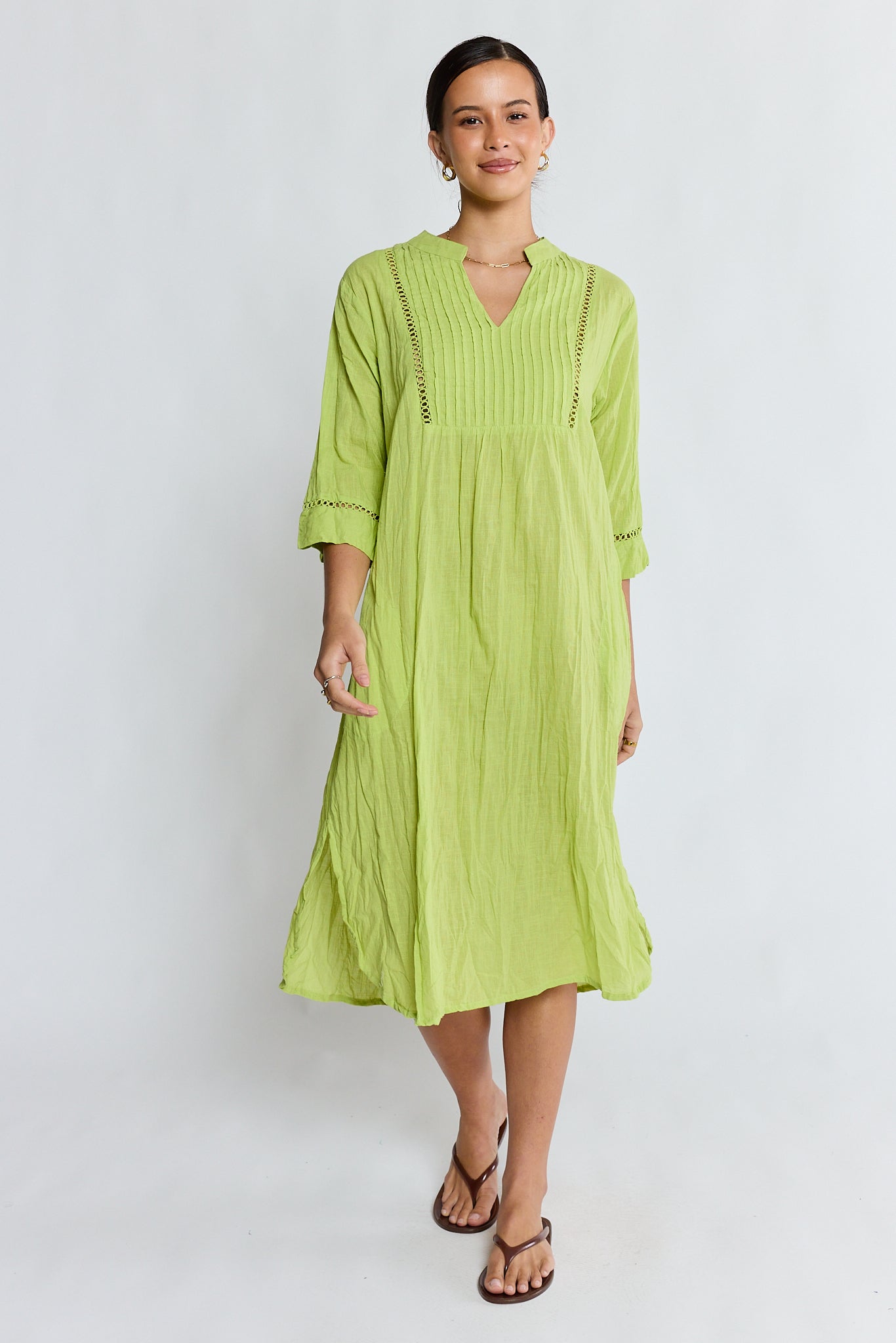 Laverne Kaftan Dress Matcha Dresses Lula Life