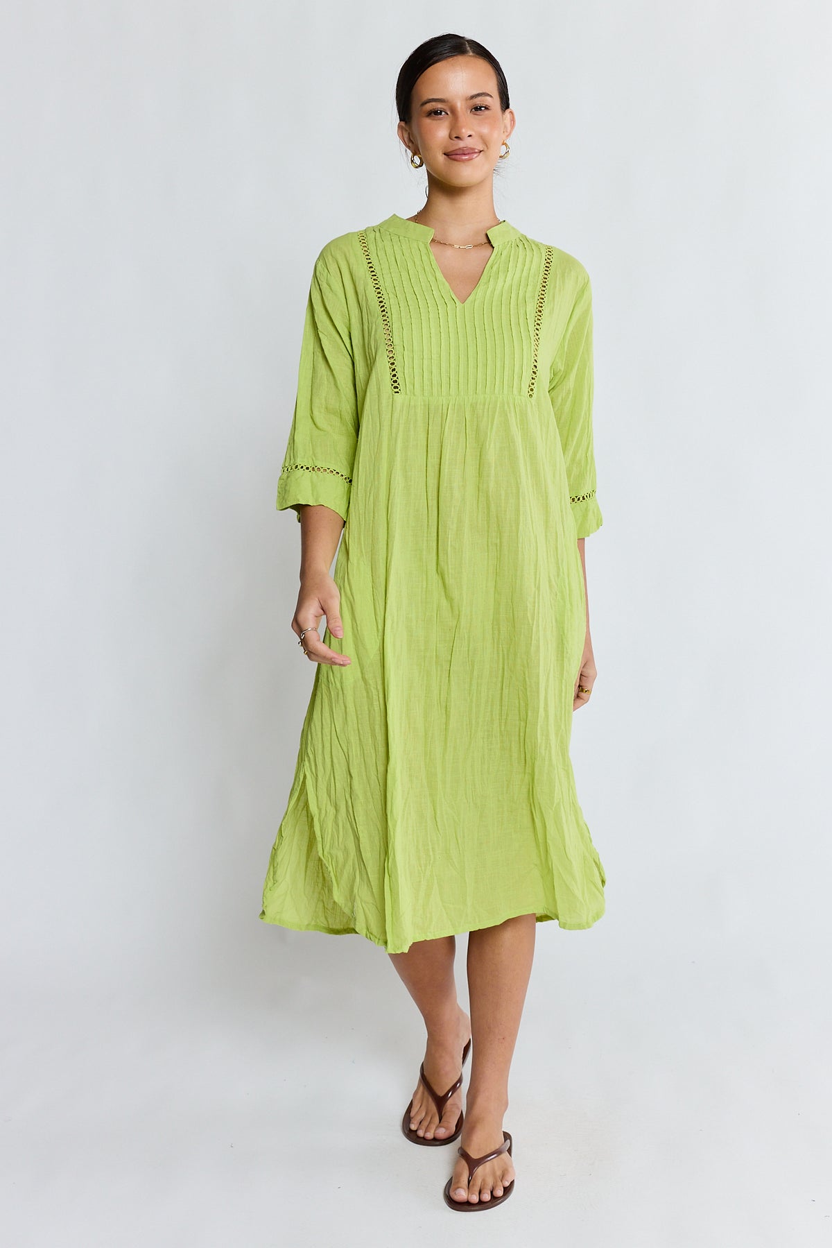 Laverne Kaftan Dress Matcha Dresses Lula Life