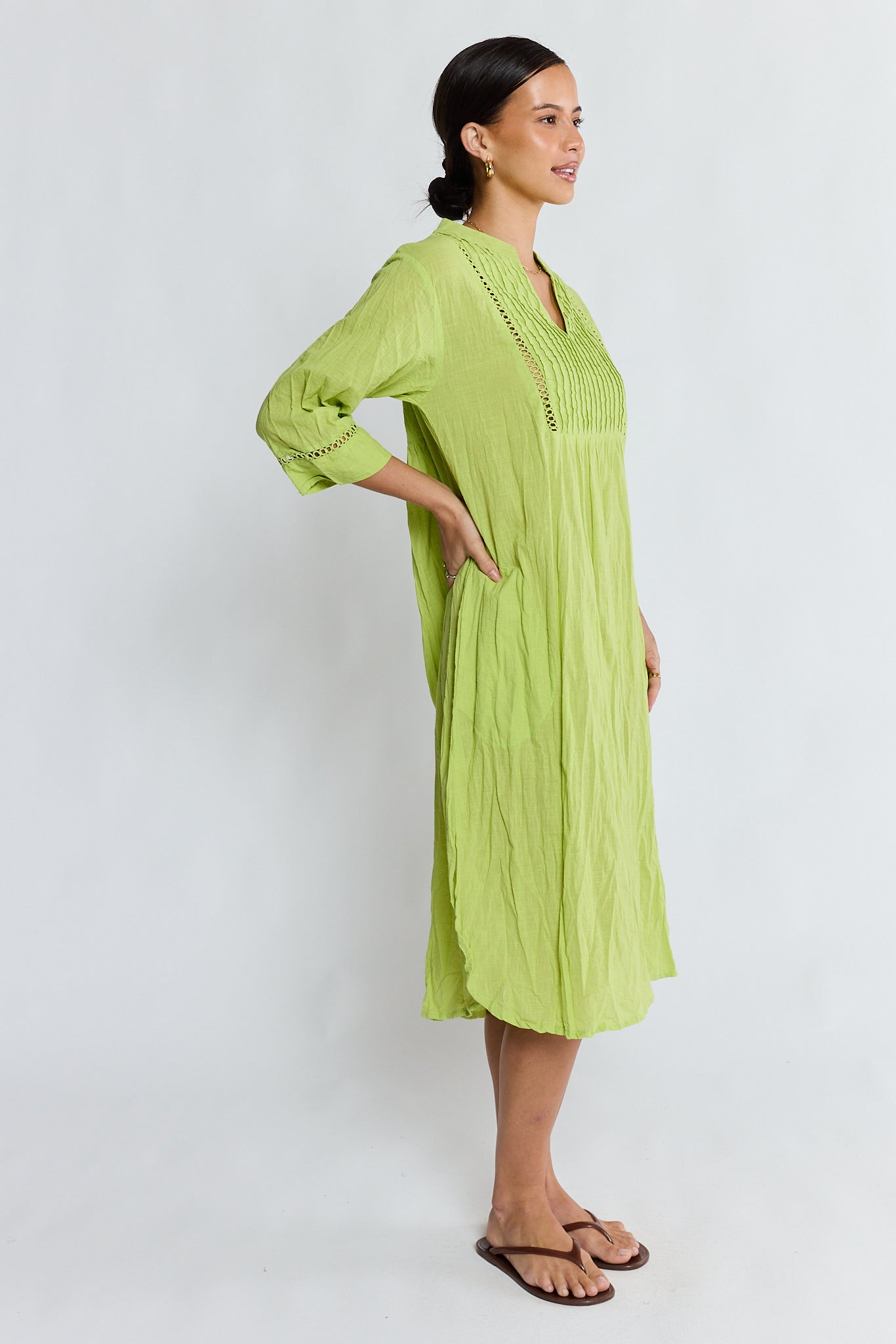 Laverne Kaftan Dress Matcha Dresses Lula Life