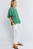 Laverne PIN Tuck Top Gumleaf Tops Lula Life