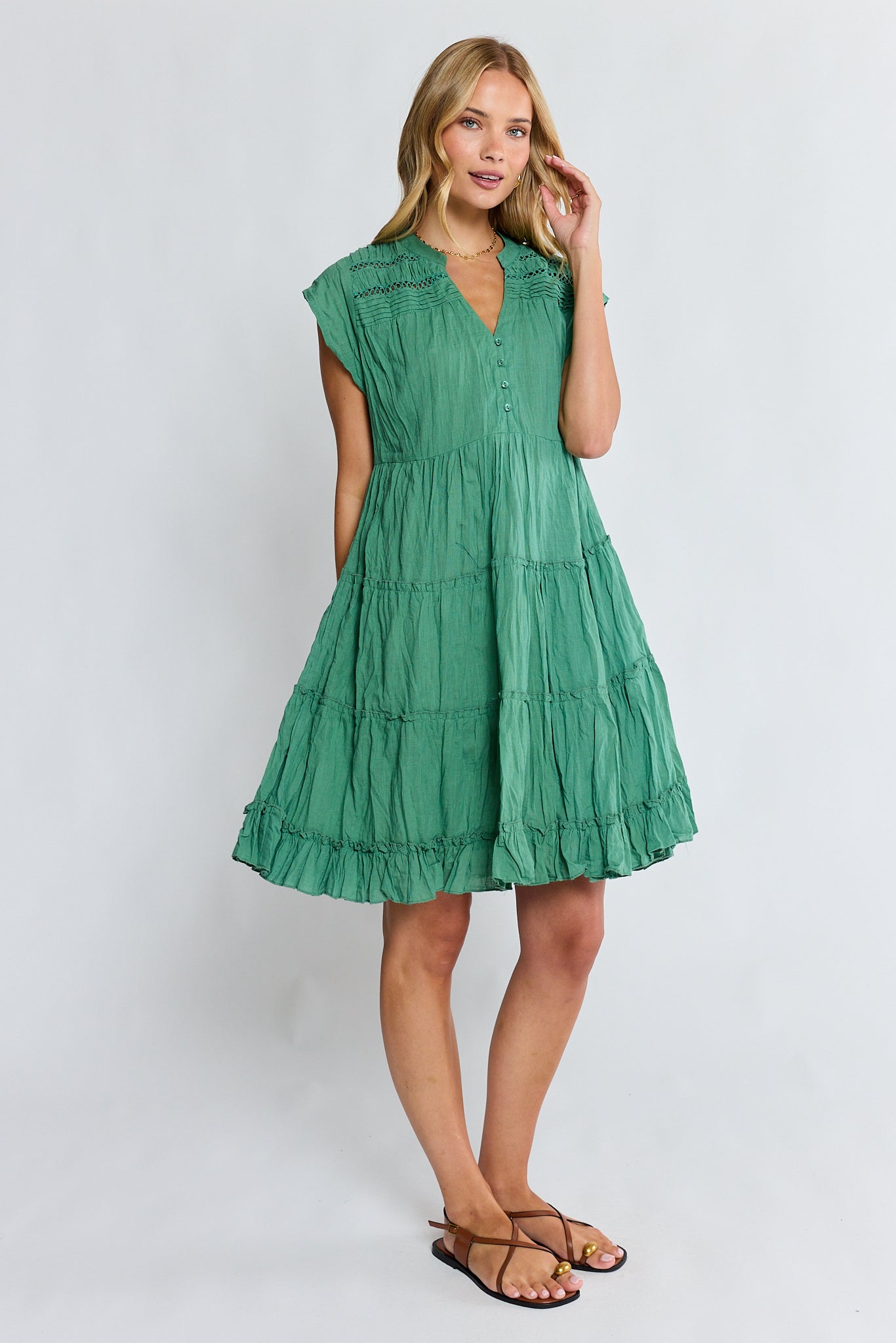 Laverne Tier Dress Gumleaf Dresses Lula Life