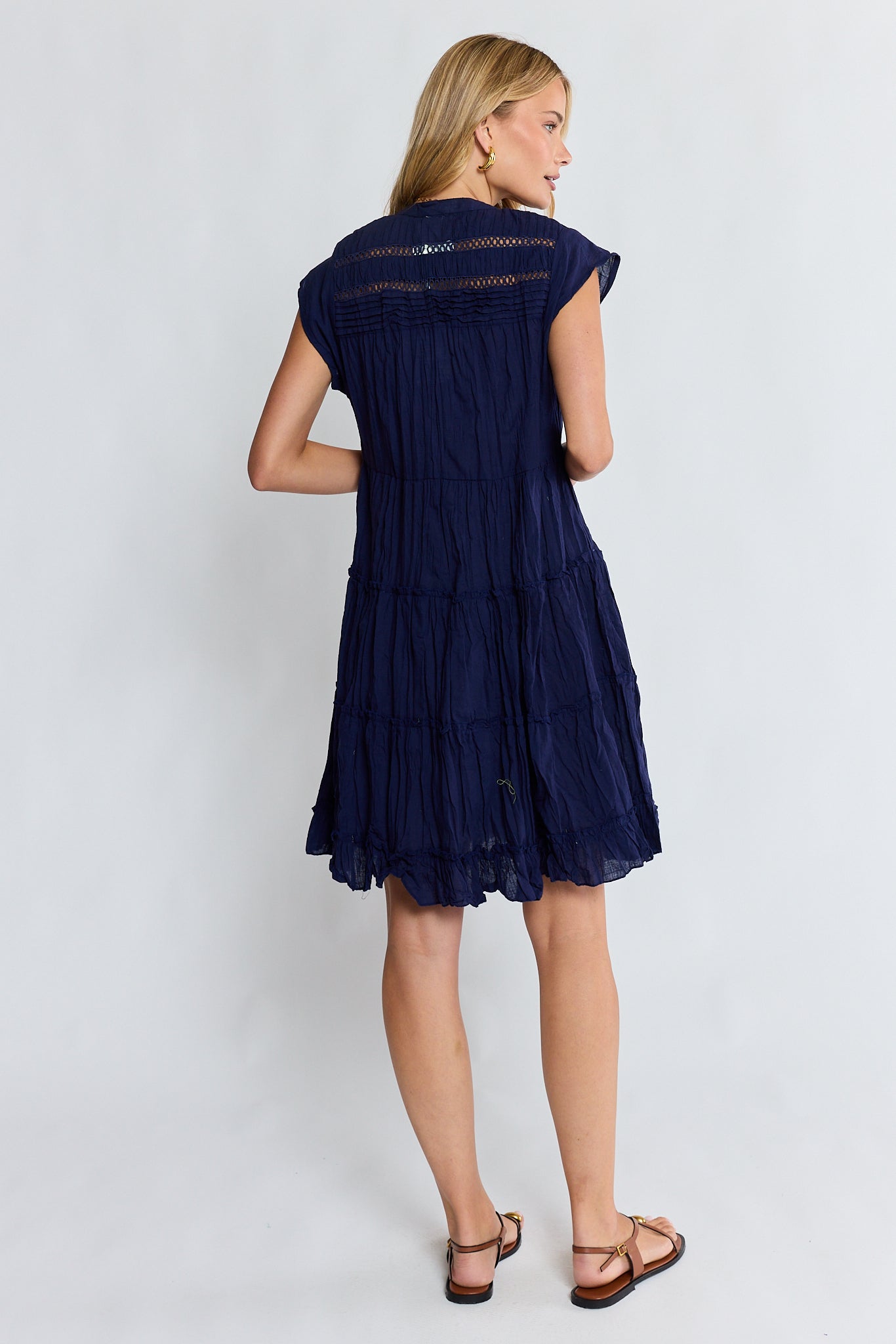 Laverne Tier Dress Navy Dresses Lula Life