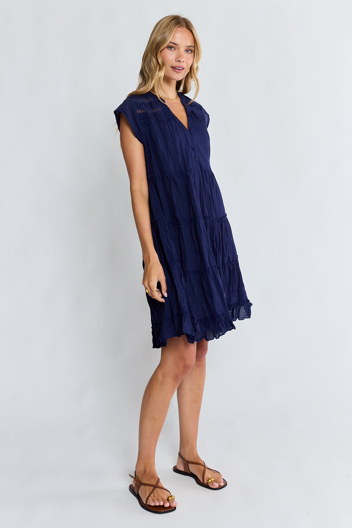 Laverne Tier Dress Navy Dresses Lula Life