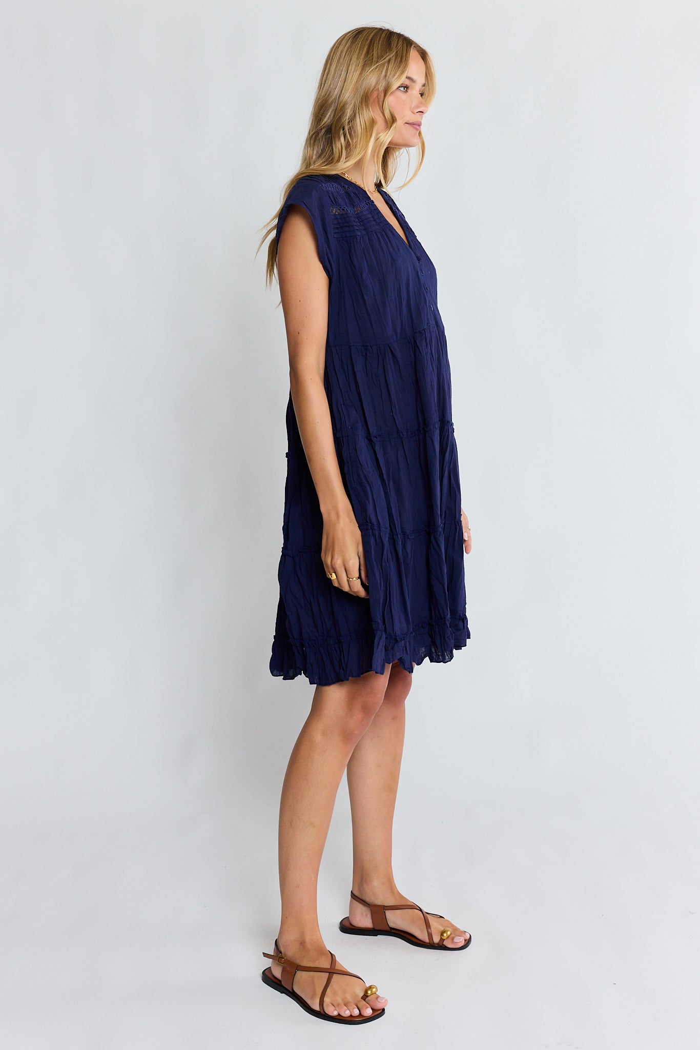 Laverne Tier Dress Navy Dresses Lula Life