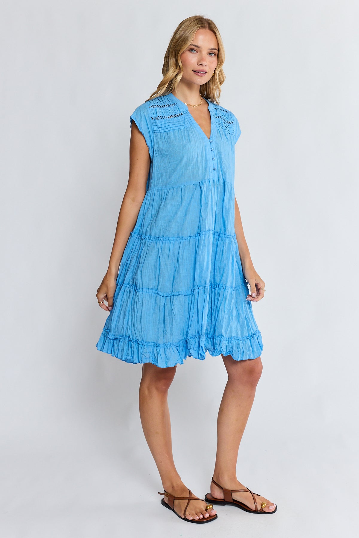 Laverne Tier Dress Sky Dresses Lula Life