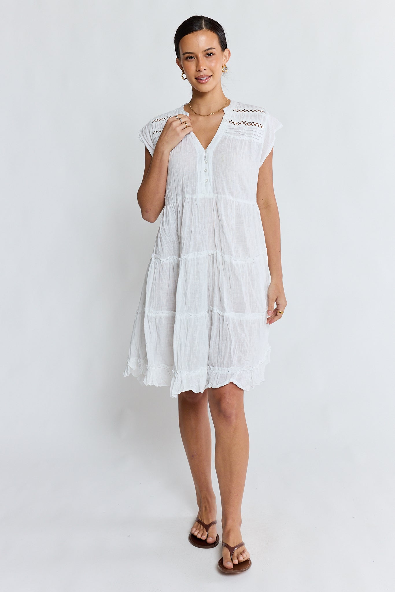 Laverne Tier Dress White Dresses Lula Life