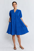 Marilyn Button Dress Azure Dresses Lula Life