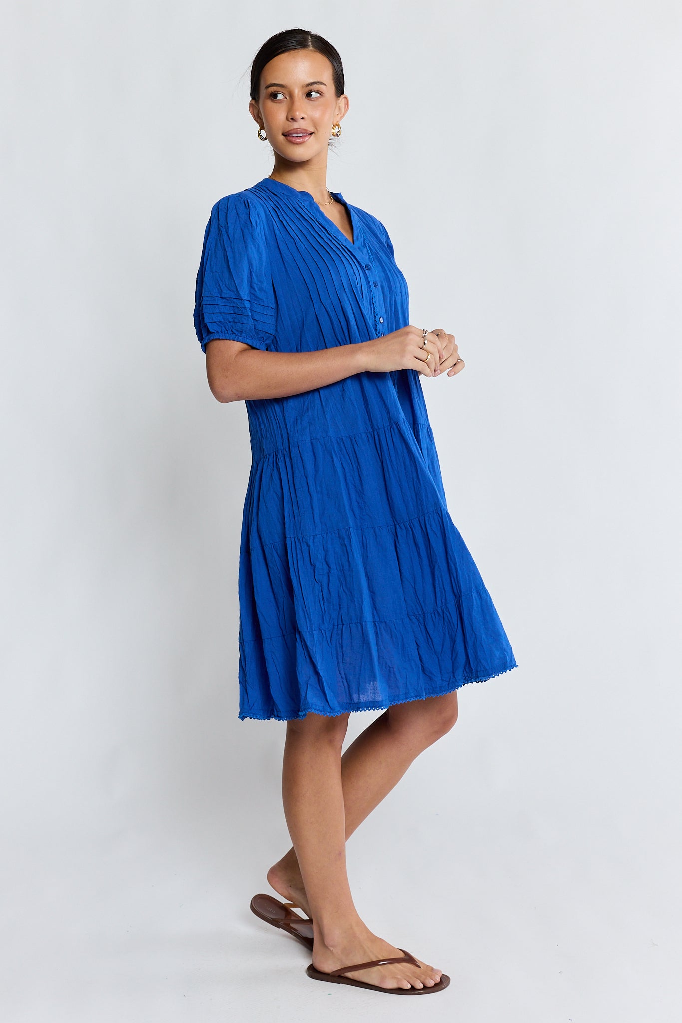 Marilyn Button Dress Azure Dresses Lula Life