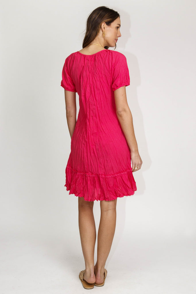 Mimi shirred Dress Melon - Global Free Style