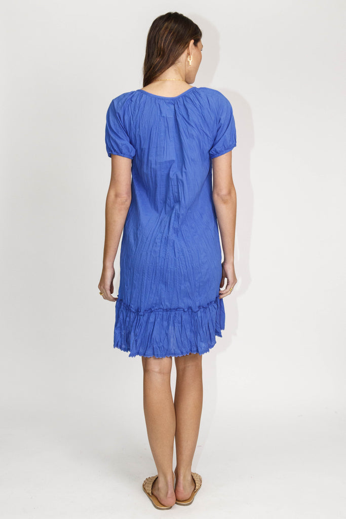 Mimi shirred Dress Ocean - Global Free Style
