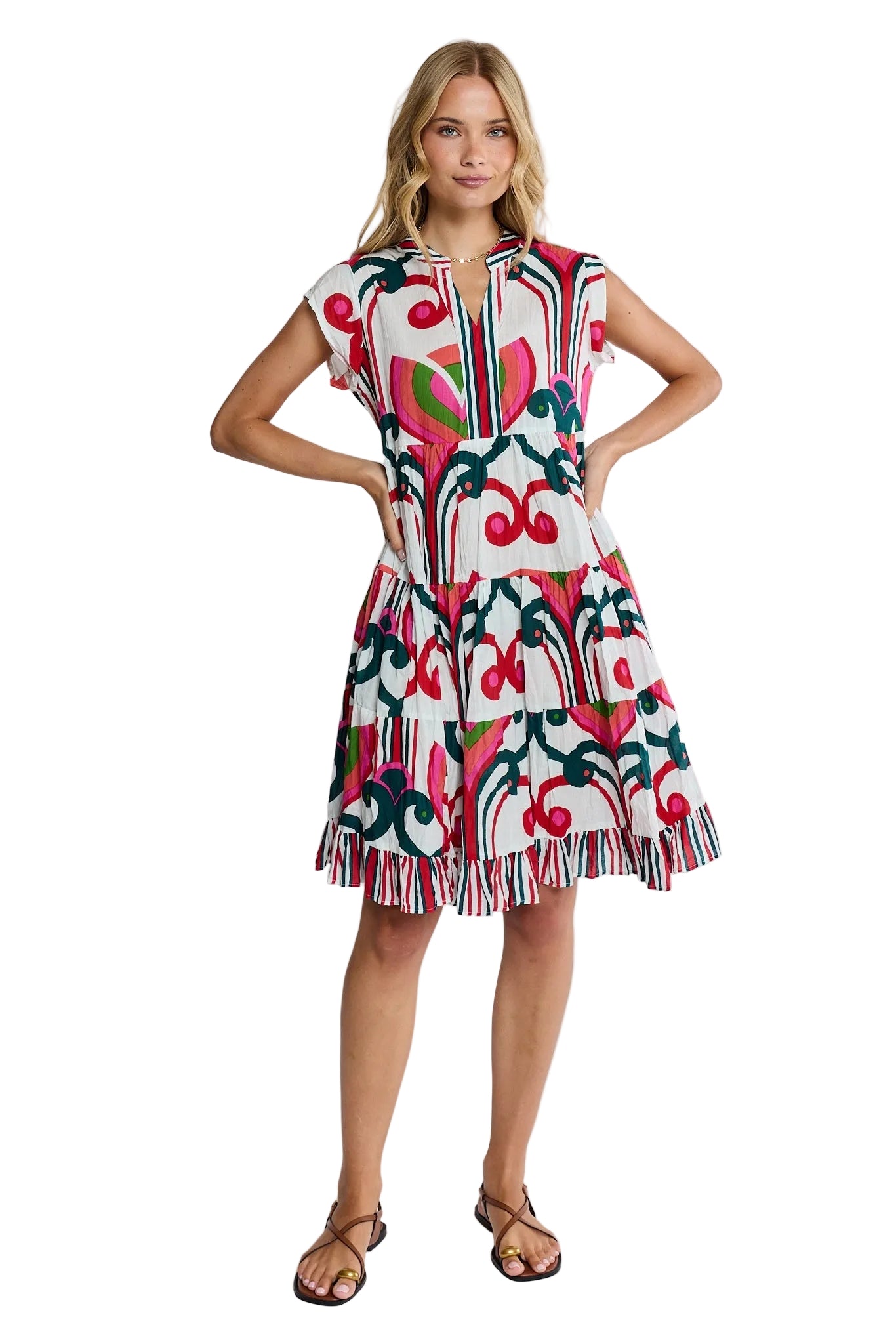 Sadie Tier Dress Melon Dresses Lula Life XS(36)
