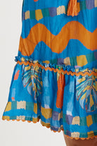 Tasmin Shirred Dress Ocean - Global Free Style