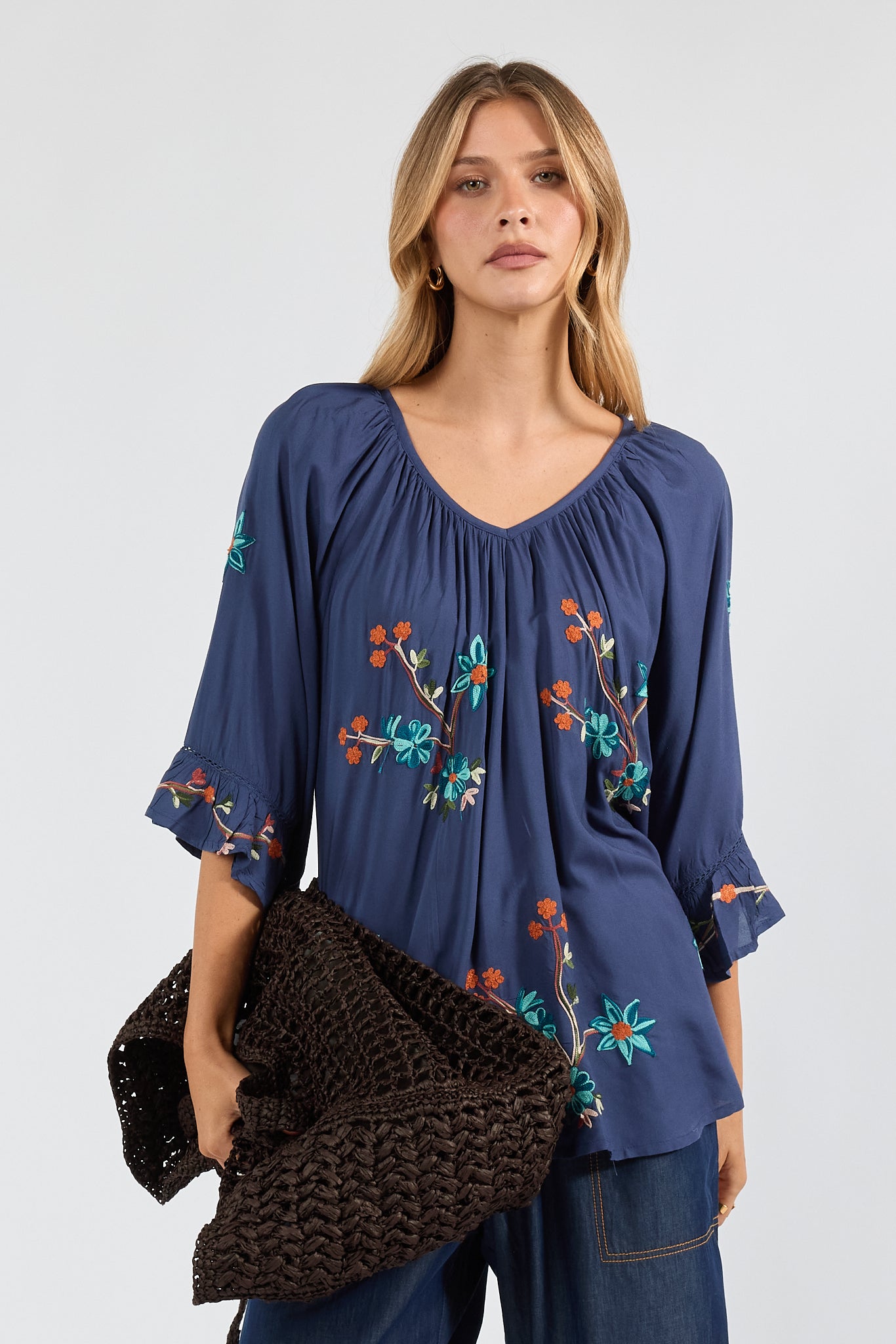 Casita Top Navy Tops Lula Soul