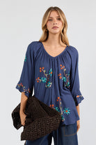 Casita Top Navy Tops Lula Soul