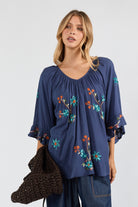 Casita Top Navy Tops Lula Soul