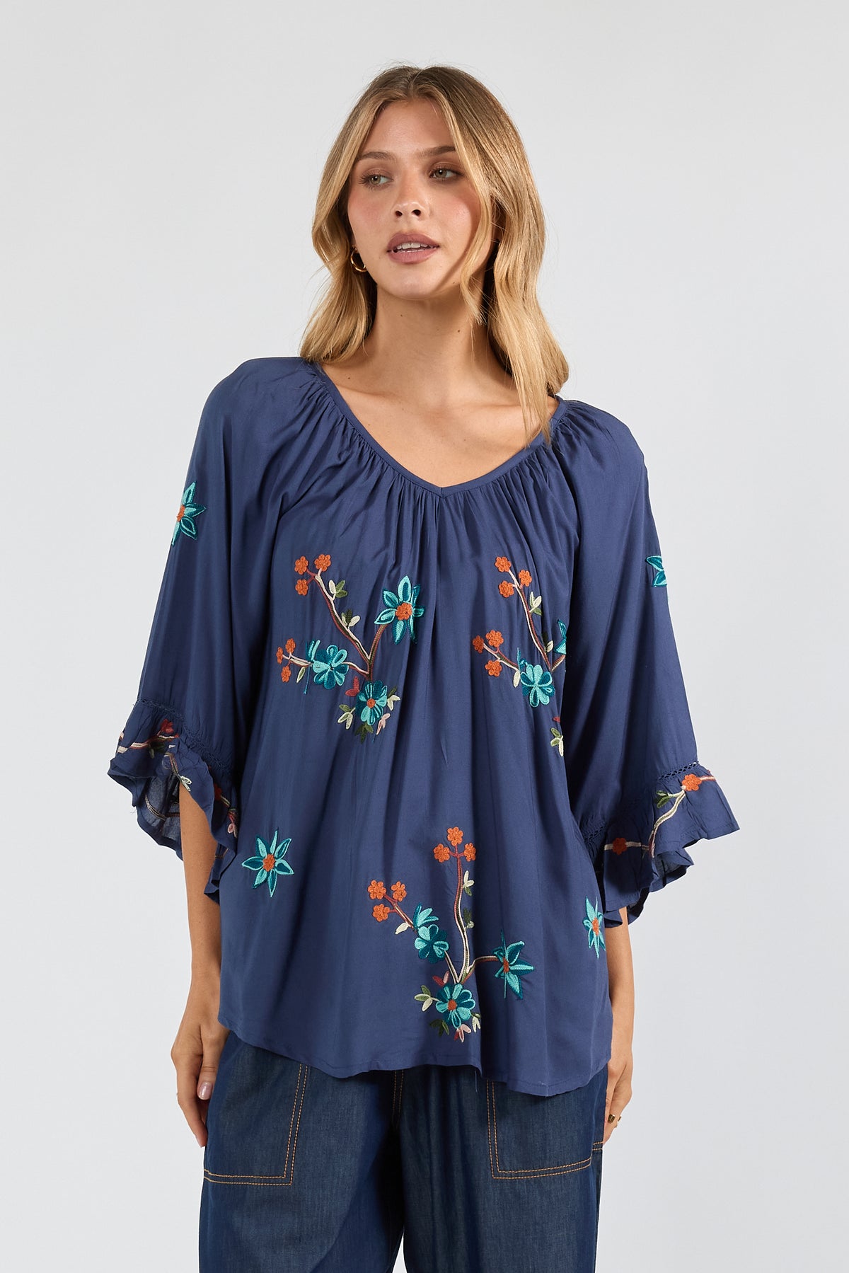 Casita Top Navy Tops Lula Soul
