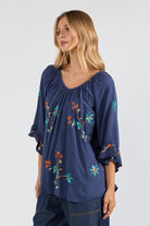 Casita Top Navy Tops Lula Soul