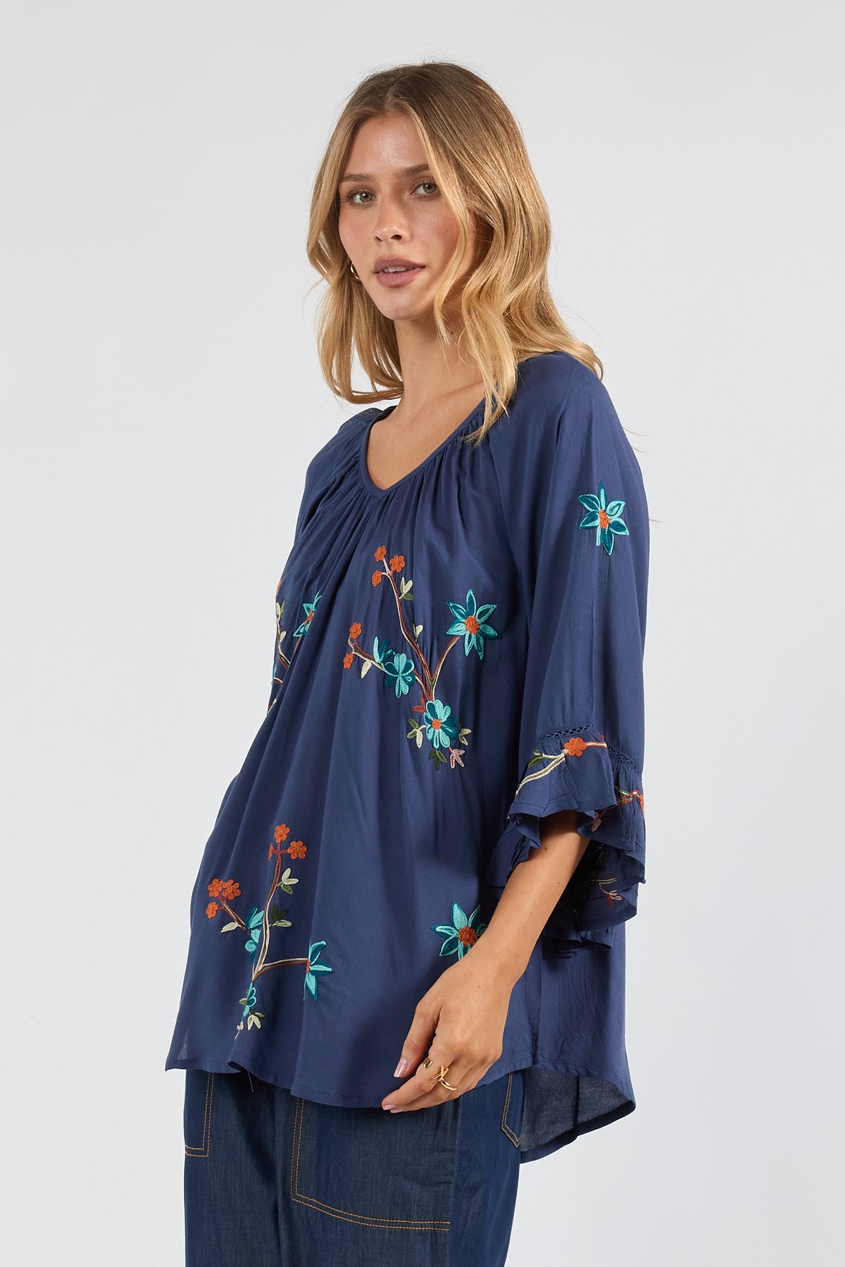 Casita Top Navy Tops Lula Soul