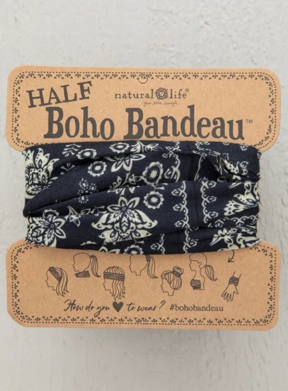 Half Bandeau Cream Black Mandala Bandeau Natural Life