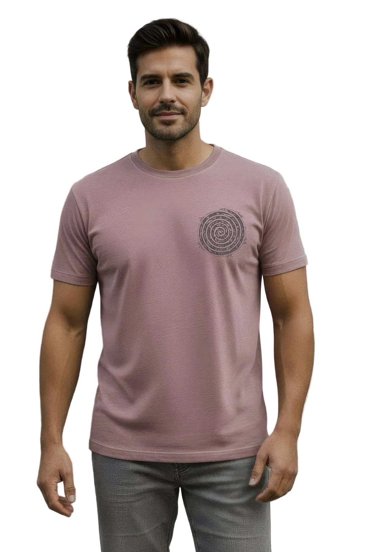 Spiral Washed Mauve Mens T-shirt Mens Tops Skumi S