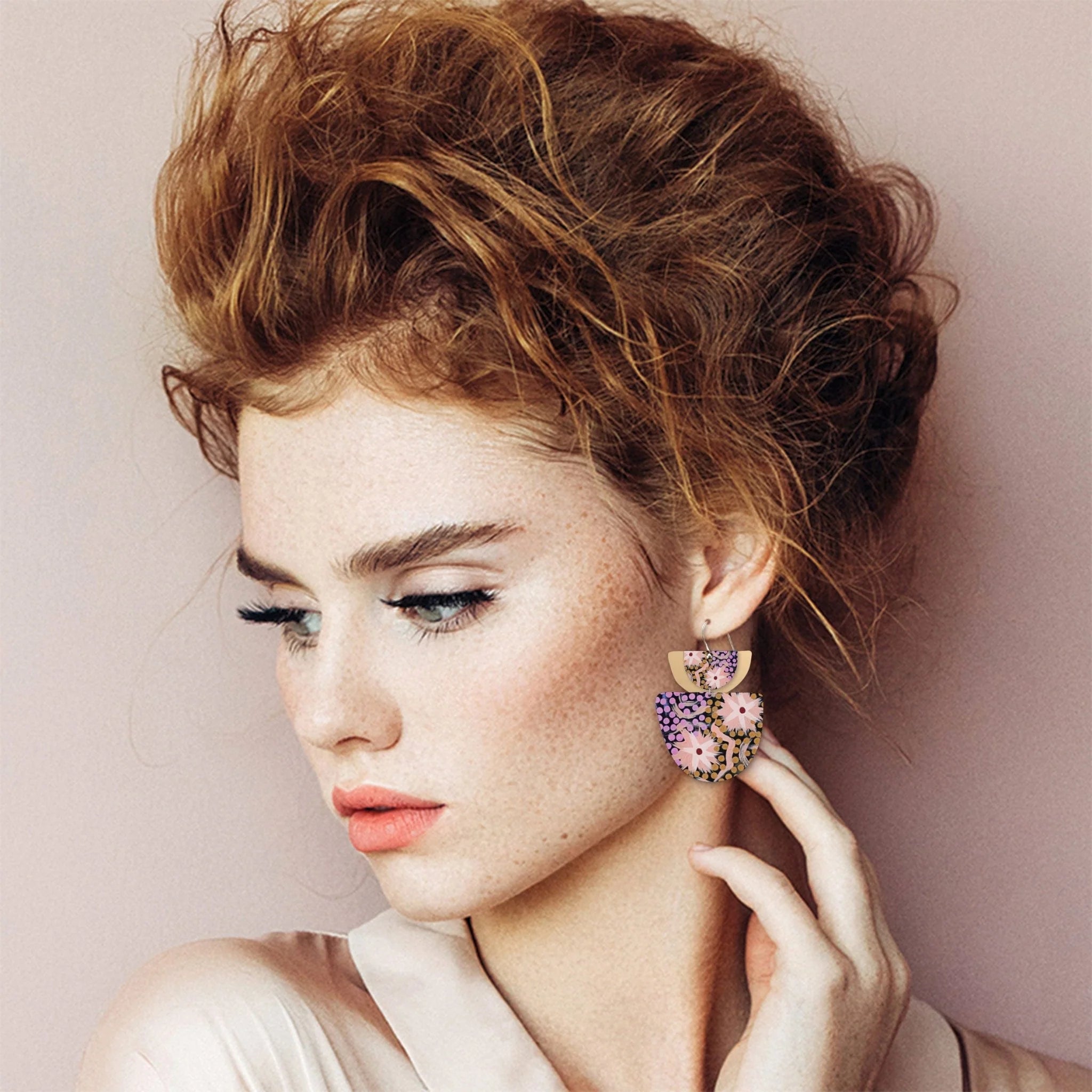 Azeza Possum Ceremony Layered Double Bell drop Earrings - Global Free Style