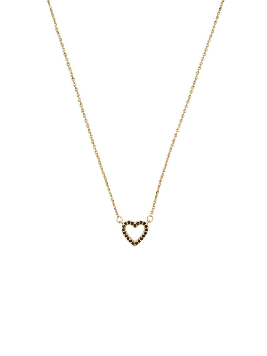 Gold &Black Crystal Heart N/L Necklaces Tiger Tree
