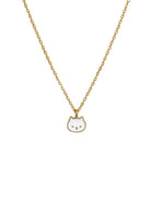 Gold and White Kitty Cat Necklace Necklaces Tiger Tree
