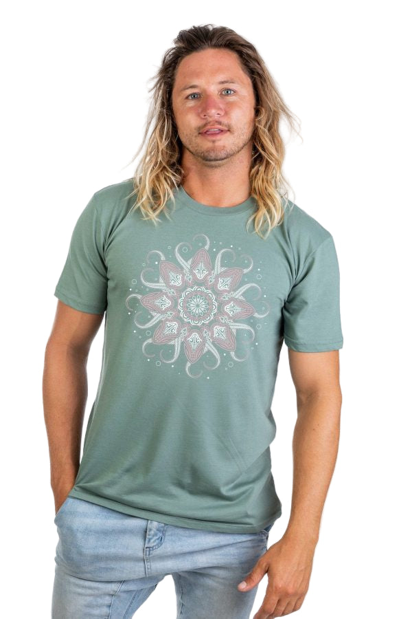 Skumi Mens Shirts Octopus Mandala Sage Mens Tops Skumi 2XL