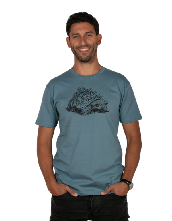 Skumi Slate Blue Micro Turtle T Shirt Mens Tops Skumi S
