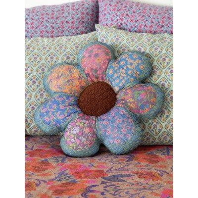 Whimsy Patchwork Pillow Folk Flower Gifts and Accessories Natural Life   