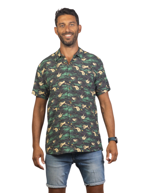 Mermaid Rayon Mens Short Sleeve Shirt Mens Tops Skumi   