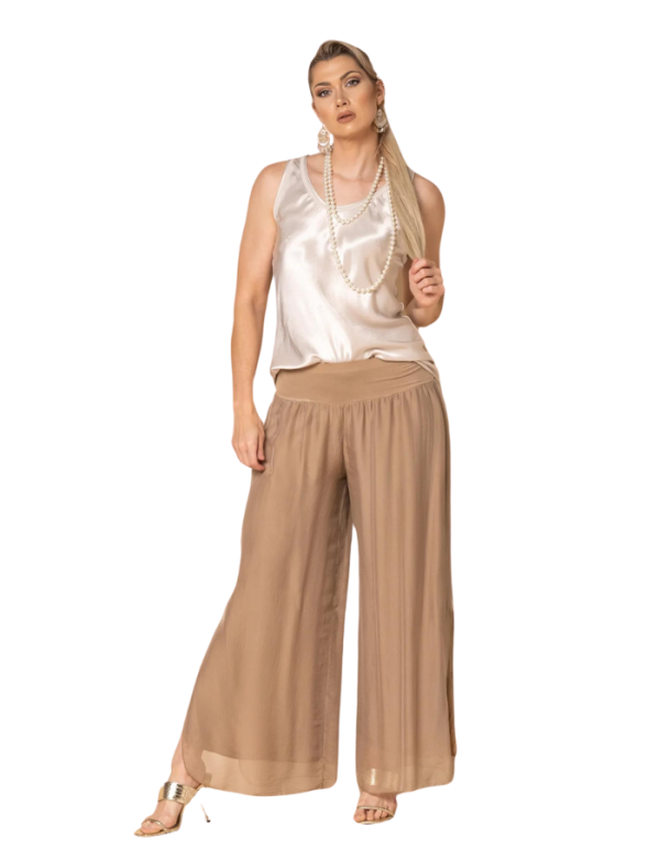 Gia Silk Pants in Desert Bottoms Imagine   