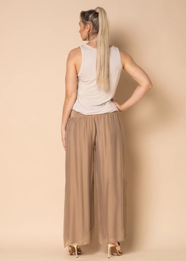 Gia Silk Pants in Desert Bottoms Imagine   