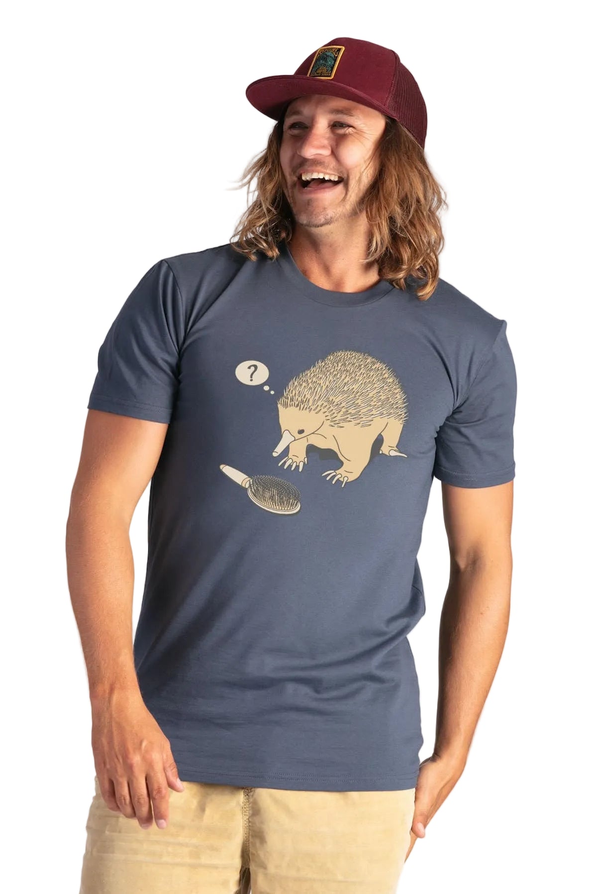 Brush With Nature Petrol Blue T Shirt Mens Tops Skumi S