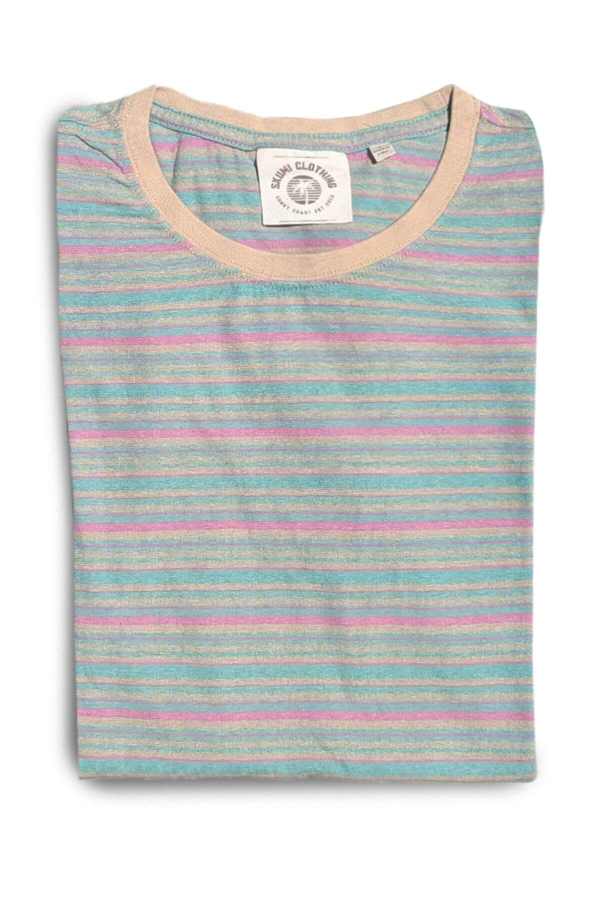 Pink Lines Hemp / Organic Cotton Mens T-Shirt Mens Tops Skumi S