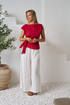 Rihanna Top Berry Red Tops Valeria Label