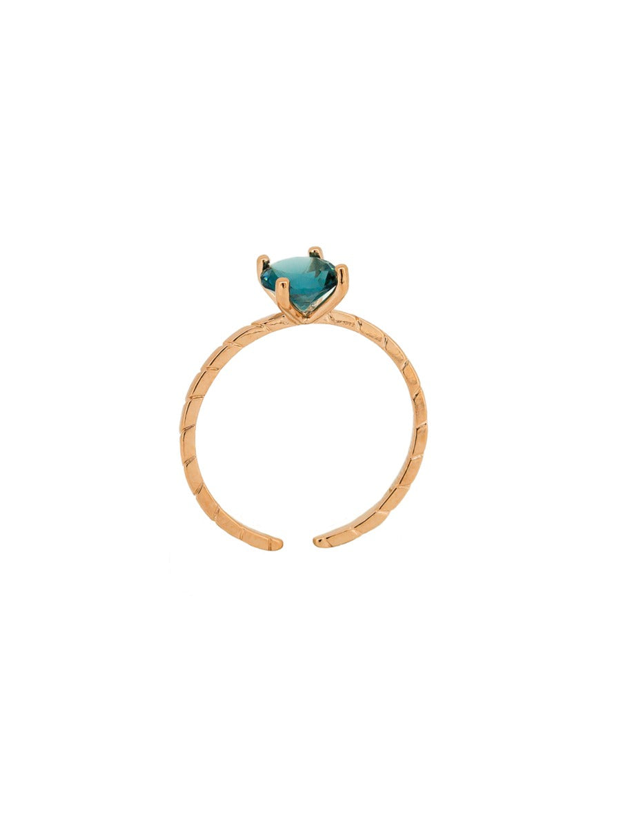 Rose Gold Denim Blue Harper Ring Rings Tiger Tree
