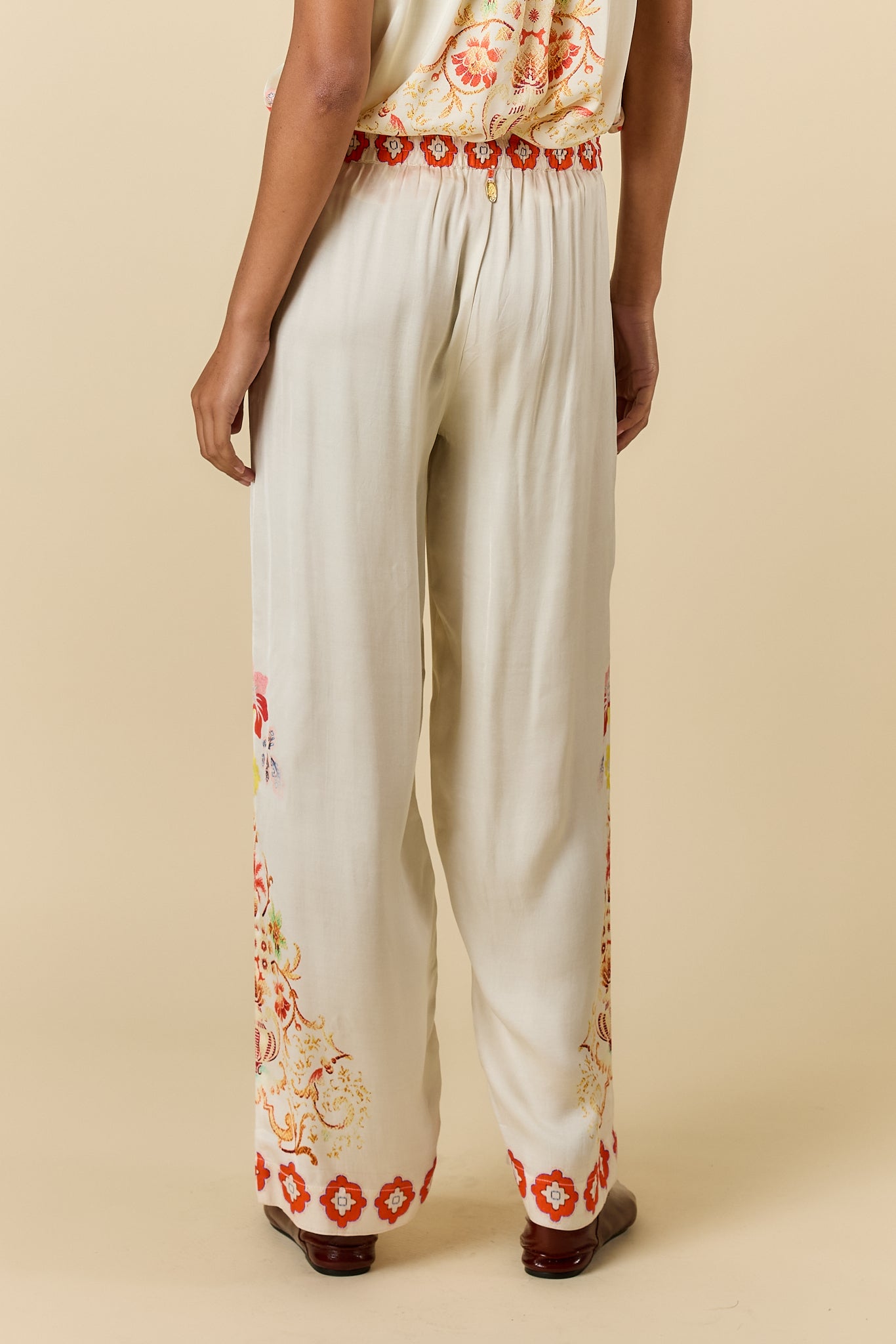 Gazte Pant Cream Bottoms Ruby Yaya