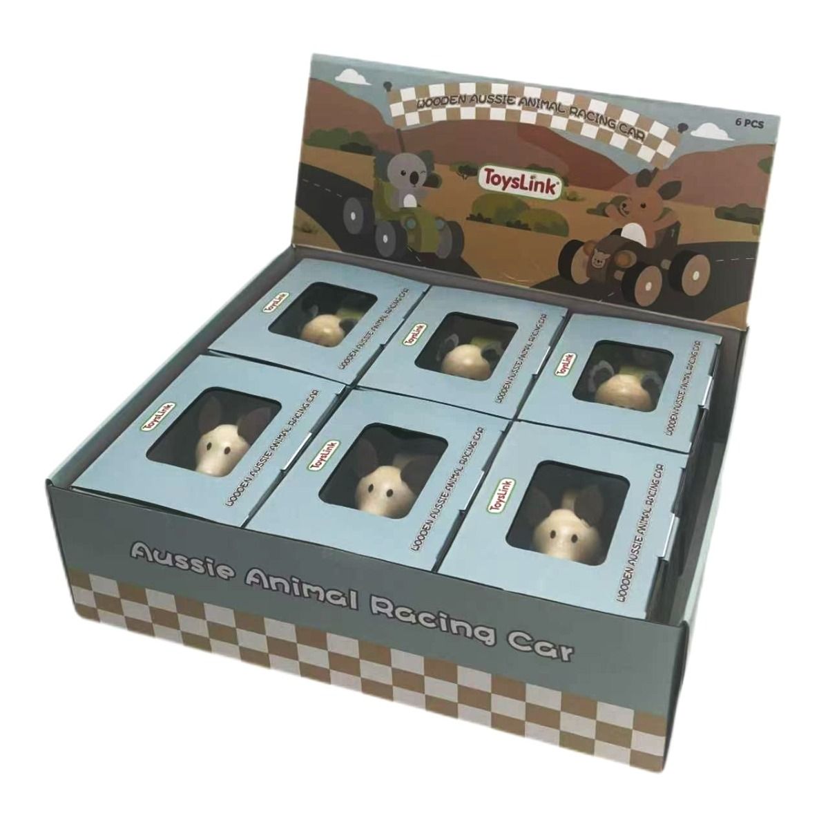 Wooden Koala & Kangaroo Wheelie Car Gifts and Accessories ToysLink