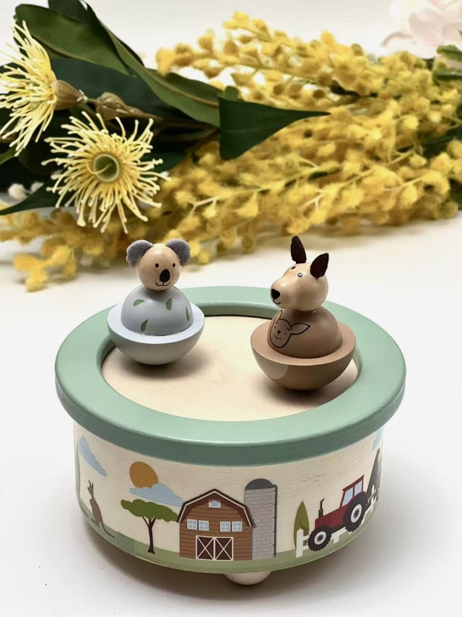 Wooden Kangaroo & Koala Music Box Gifts and Accessories ToysLink