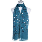 Scarf SC0190 D TEAL Scarves and Sarongs Ivys
