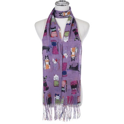 Scarf SC1312 PURPLE Scarves and Sarongs Ivys