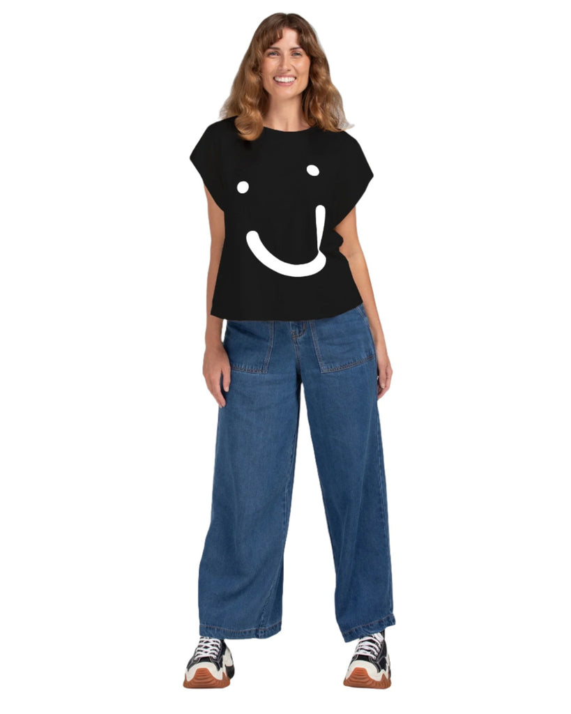 Smile Tee Black Tops Boom Shankar XS(6)  