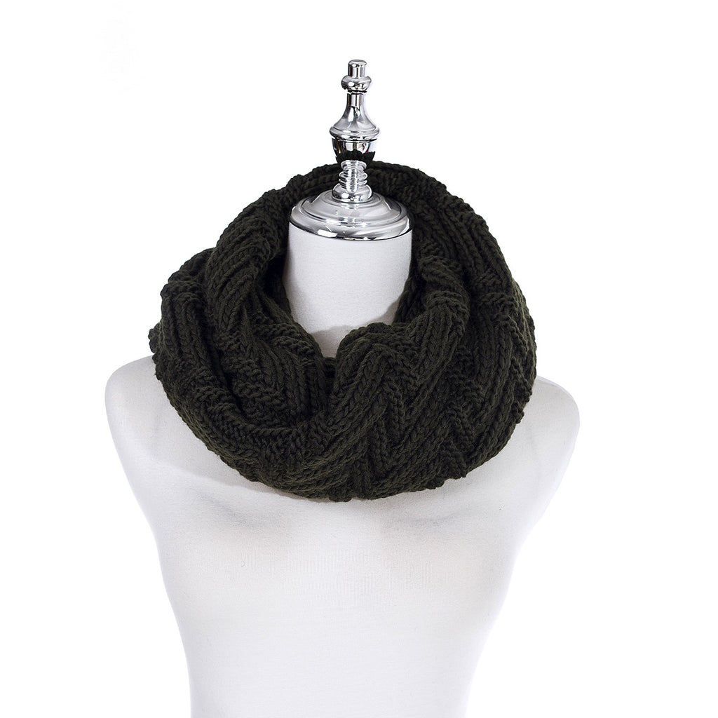 Knit Snood Olive Green - Global Free Style